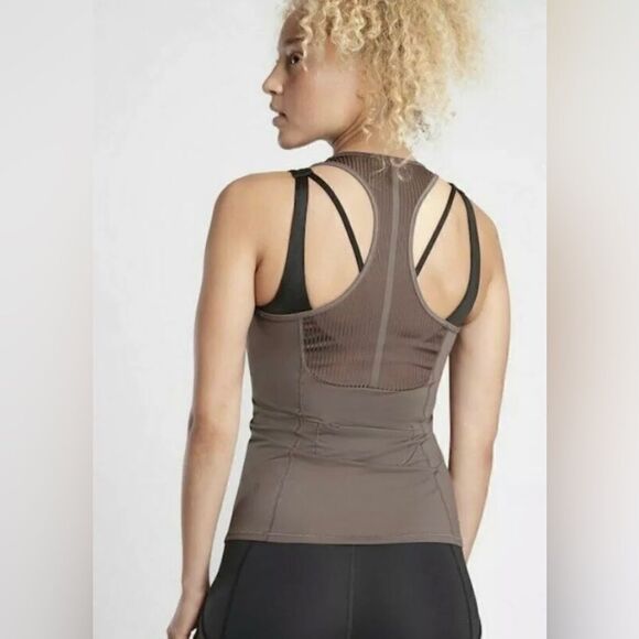 ATHLETA Vitality Rib Tank Top Size X-Small Brown Sleek MSRP $59 New - Picture 2 of 8